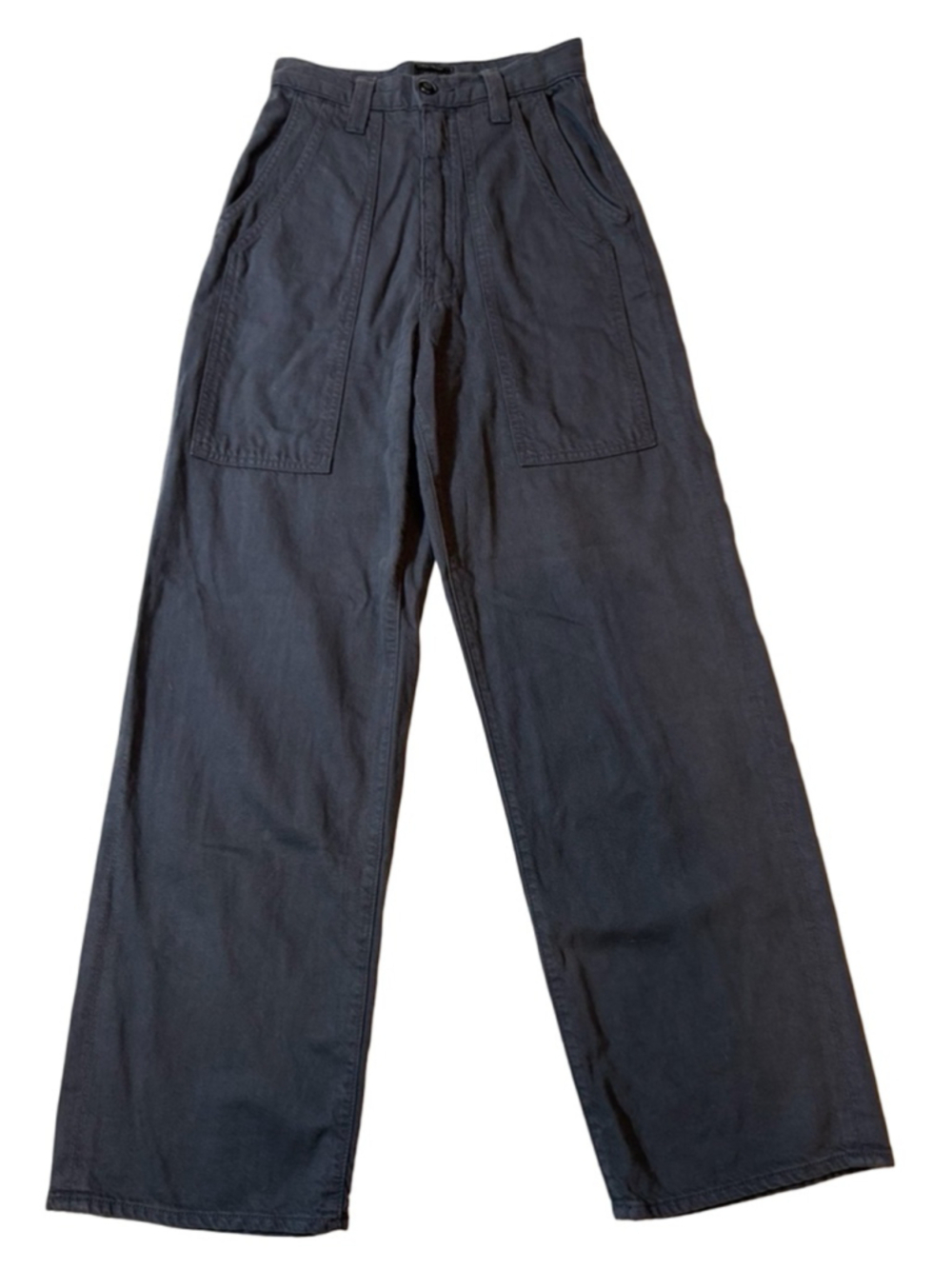 Mother The Quarter Flood Breaker Flood Washed Charcoal Wide Leg Pants Size 24